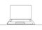 One line drawing of laptop gadget vector object. Illustration minimalist device technology theme