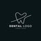 One line drawing minimal style dental logo template