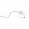 One line drawing of mouse pet or rat animal. Continuous single hand drawn lineart sketch minimalism vector illustration simplicity