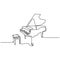 one line drawing piano music instrument vector illustration minimalist design