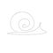 One line drawing snail animal silhouette icon or logo