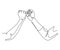 One line drawing of two hands hook each other their little fingers. Friendship bond in continuous line drawing design style.