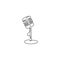 one line drawing wired microphone vector illustration minimalist design