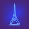 One line Eiffel Tower design silhouette. Hand drawn minimalism style vector