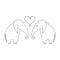 One line elephant couple in love