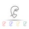 One line, face, woman multi color icon. Simple thin line, outline vector of human icons for ui and ux, website or mobile