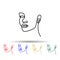 One line, face, woman multi color icon. Simple thin line, outline vector of human icons for ui and ux, website or mobile