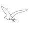 One line gull or seagull flies design silhouette. Hand drawn minimalism style vector illustration