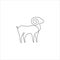 One Line hand drawing bighorn ram goat outline Icon