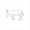 One Line hand drawing donkey outline Icon