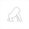 One Line hand drawing Gorilla monkey outline Icon