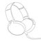 One line headphones. Hand drawn vector