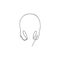 One line headphones. Hand drawn vector illustration.