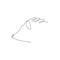 One line hedgehog head design silhouette. Hand drawn minimalism style vector