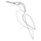 One line kingfisher or halcyon bird design silhouette. Hand drawn minimalism style vector illustration.