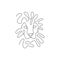 One line lion head design silhouette. Hand drawn minimalism style vector