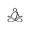 One line meditation drawing. Continuous hand drawn minimalism sketch person doing yoga in lotus position, vector illustration