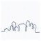 One line panorama. Cityscape. Simple hand drawn vector illustration.