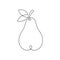 One line pear design. Hand drawn minimalism style vector illustration.