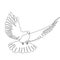 one line pigeon. Continuous one line drawing releasing a bird from hand to flight. Concept of the symbol of freedom