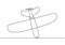 One line plane falling down vector minimalist. Hand drawn aerial airplane crash moment