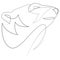 One line polar bear design silhouette. Hand drawn minimalism style vector illustration