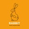 One line rabbit logo vector