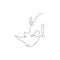 One line rhinoceros head design silhouette. Hand drawn minimalism style vector