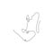 One line rhinoceros head design silhouette. Hand drawn minimalism style vector