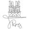 One line sketch of Notre Dame de Paris