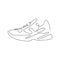 One line sneaker design silhouette.Hand drawn minimalism style vector