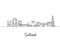 One line style Scotland city skyline. Simple modern minimalistic style. Single continuous line drawing of Scotland city skyline,