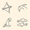 One line zodiac symbols set