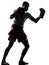 One man exercising thai boxing silhouette