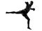 One man exercising thai boxing silhouette