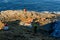 One man looking down at Runde Lighthouse