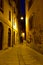 A one of many deserted narrow cozy streets in Cagliari, Sardinia, Italy