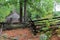 One of many historical buildings with rough-hewn fencing on property,Historic Old Sturbridge Village,Mass,2015