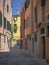 One of the many little side streets lined with colourful buildings in Venice