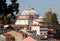 One of the many mosques with two minarets on the streets of Bursa, Turkey