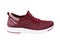 One maroon sneaker made of lightweight mesh fabric, sports shoes, on a white background, isolate