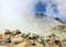 One of the massive sulfur vents in Hverir. Geothermal region of Hverir near Myvatn Lake in Iceland.