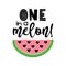 One in a melon - Hand drawn vector illustration.