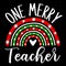 One merry teacher t-shirt design, Christmas teacher vector, Christmas boho rainbow clipart