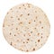 One mexican burrito tortilla over white isolated background