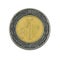 One mexican peso coin 2002 isolated on white background