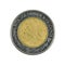 One mexican peso coin 2002 isolated on white background