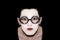 One mime with glasses