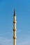 one minaret of traditional Islamic mosque in Grozny Chechnya