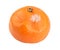 One moldy tangerine isolated on white background